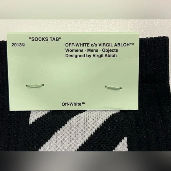 New in box! Off-white, Diagonals Mid Socks, black, size U - Picture 7 of 11
